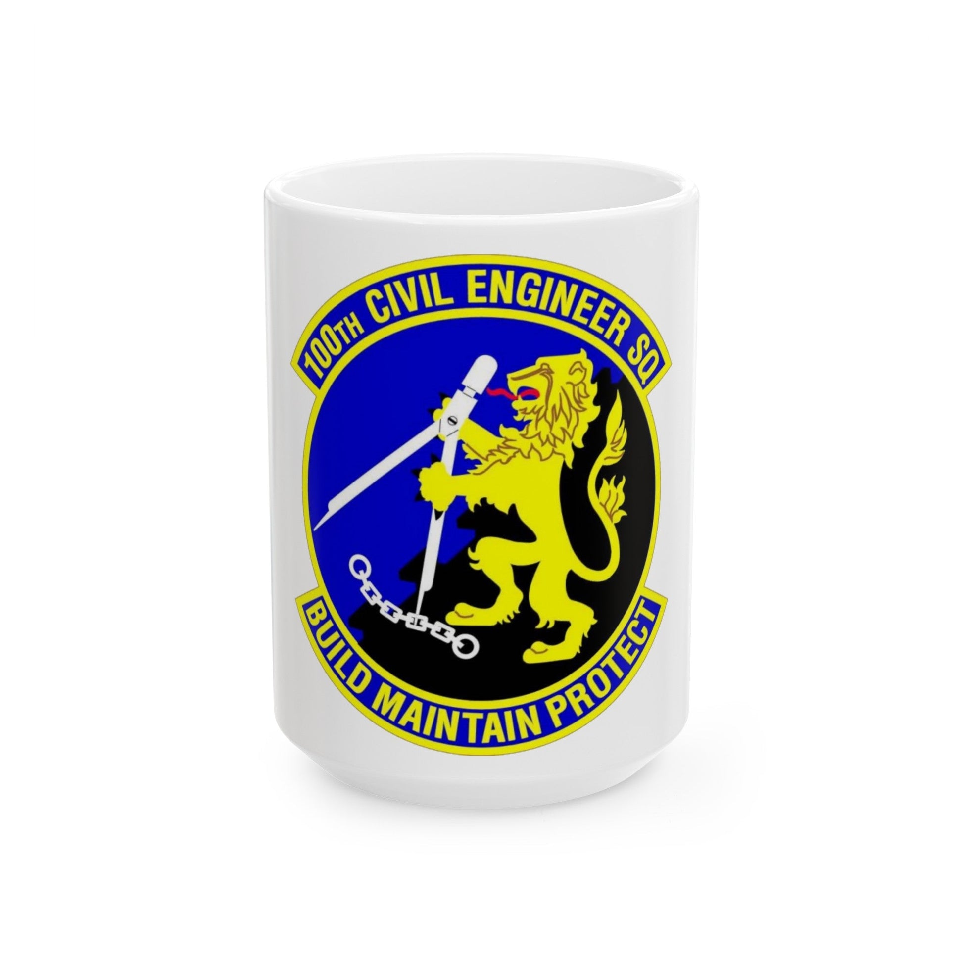 100 Civil Engineer Squadron USAFE (U.S. Air Force) White Coffee Mug-15oz-The Sticker Space