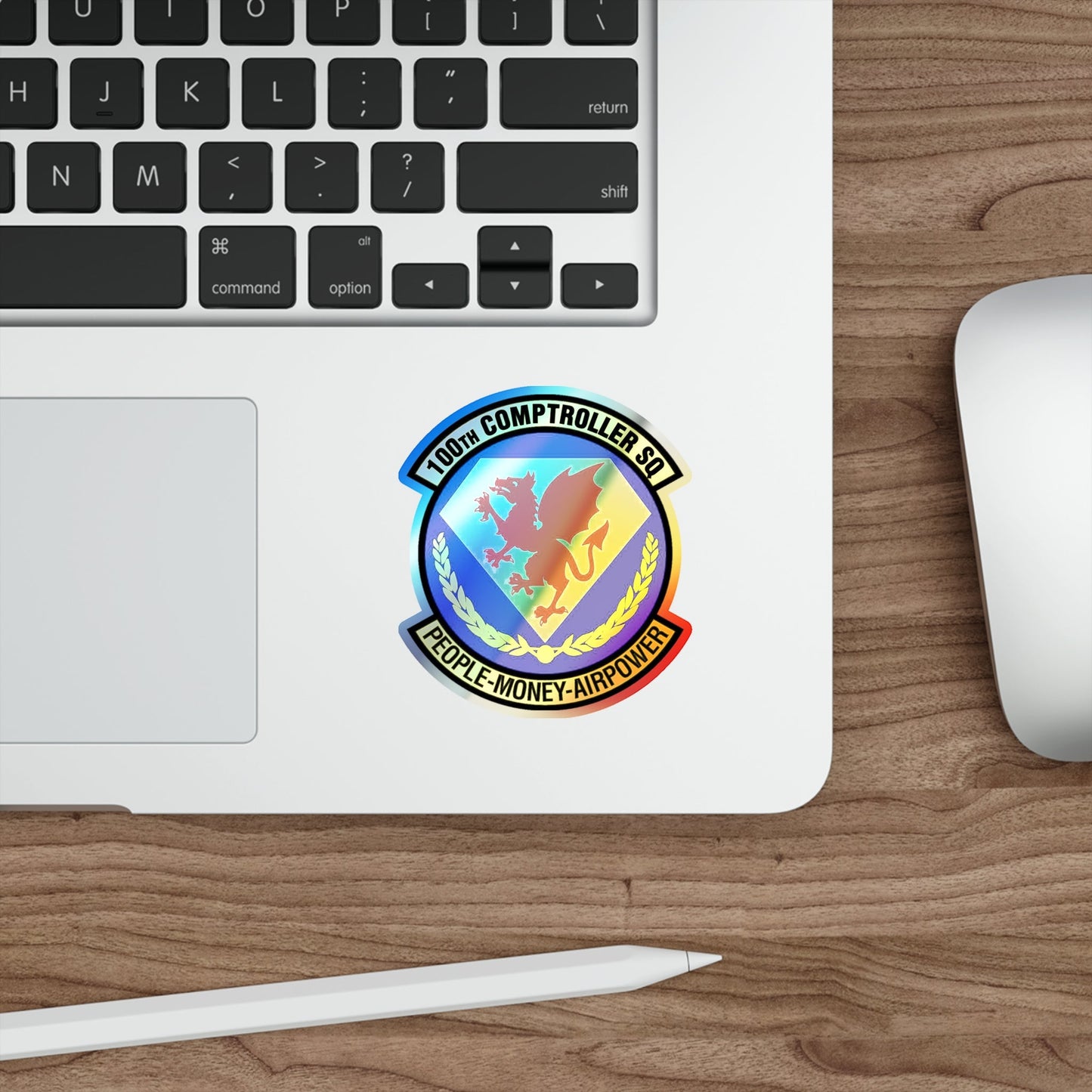 100 Comptroller Squadron USAFE (U.S. Air Force) Holographic STICKER Die-Cut Vinyl Decal-The Sticker Space