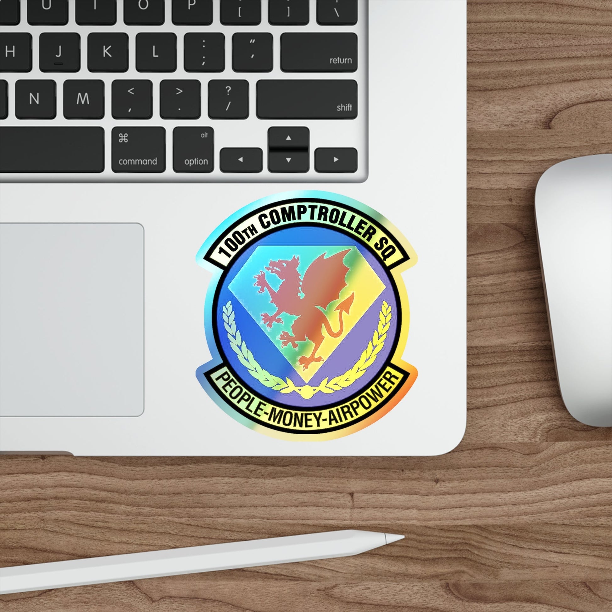 100 Comptroller Squadron USAFE (U.S. Air Force) Holographic STICKER Die-Cut Vinyl Decal-The Sticker Space