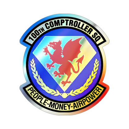 100 Comptroller Squadron USAFE (U.S. Air Force) Holographic STICKER Die-Cut Vinyl Decal-2 Inch-The Sticker Space
