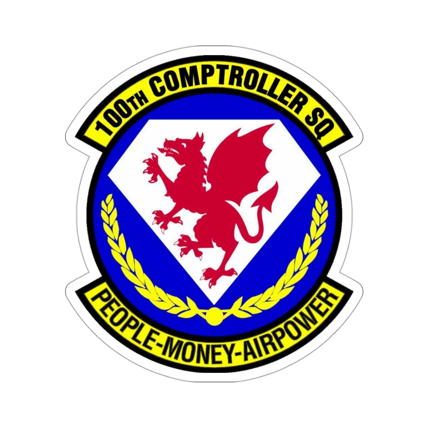 100 Comptroller Squadron USAFE (U.S. Air Force) STICKER Vinyl Die-Cut Decal-3 Inch-The Sticker Space