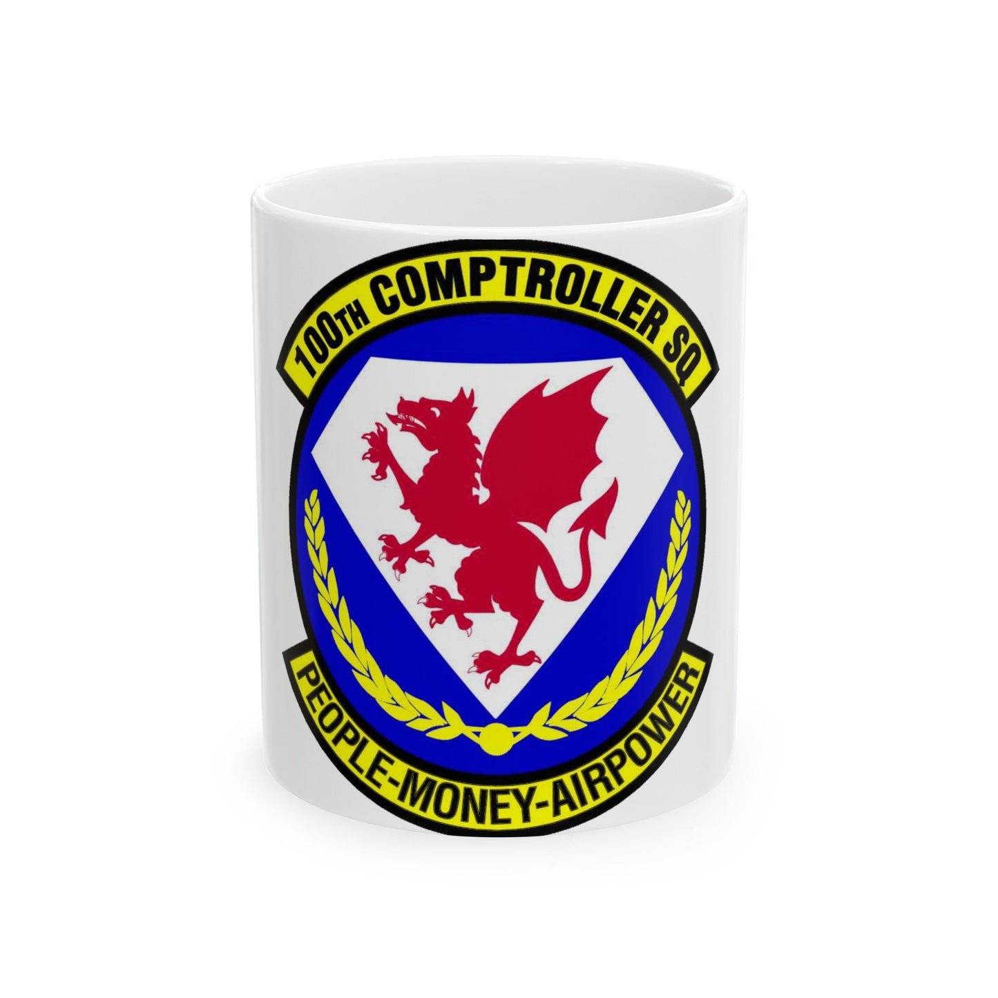 100 Comptroller Squadron USAFE (U.S. Air Force) White Coffee Mug-11oz-The Sticker Space