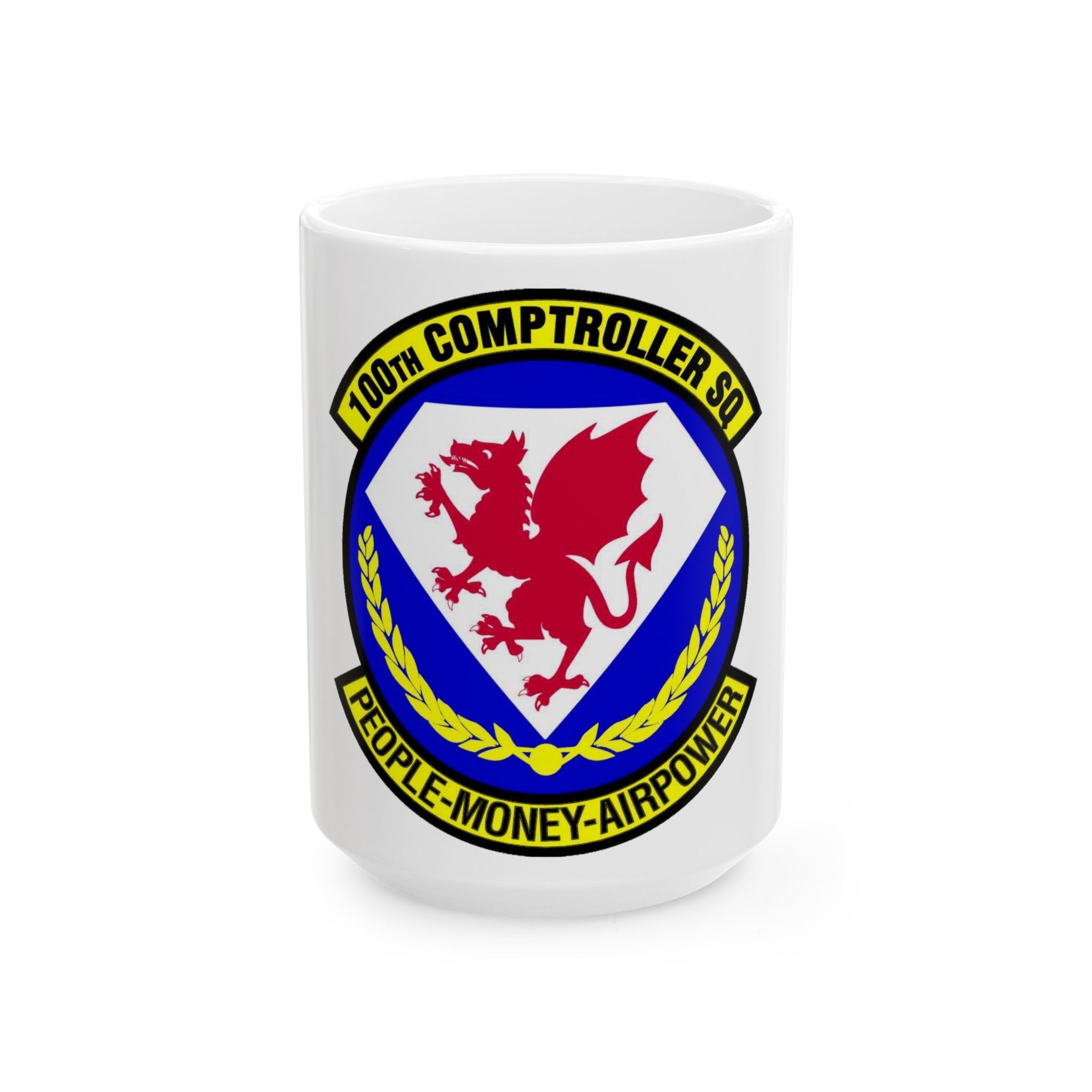 100 Comptroller Squadron USAFE (U.S. Air Force) White Coffee Mug-15oz-The Sticker Space