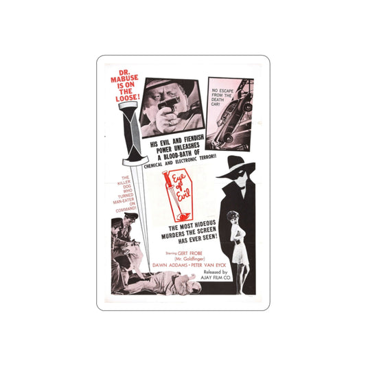 1000 EYES OF DR. MABUSE (4) 1960 Movie Poster STICKER Vinyl Die-Cut Decal-2 Inch-The Sticker Space
