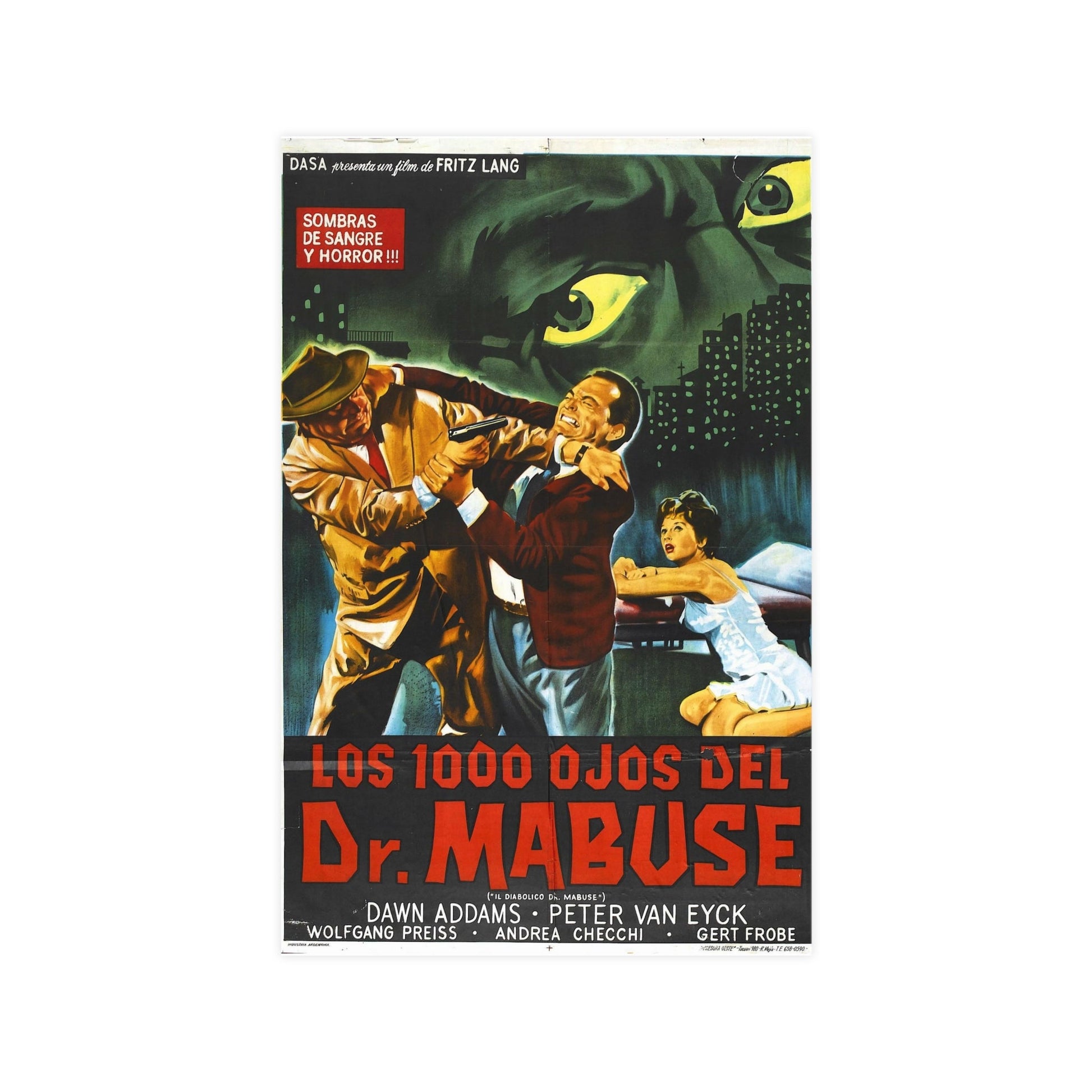 1000 EYES OF DR.MABUSE (2) 1960 - Paper Movie Poster-11″ x 17″ (Vertical)-The Sticker Space