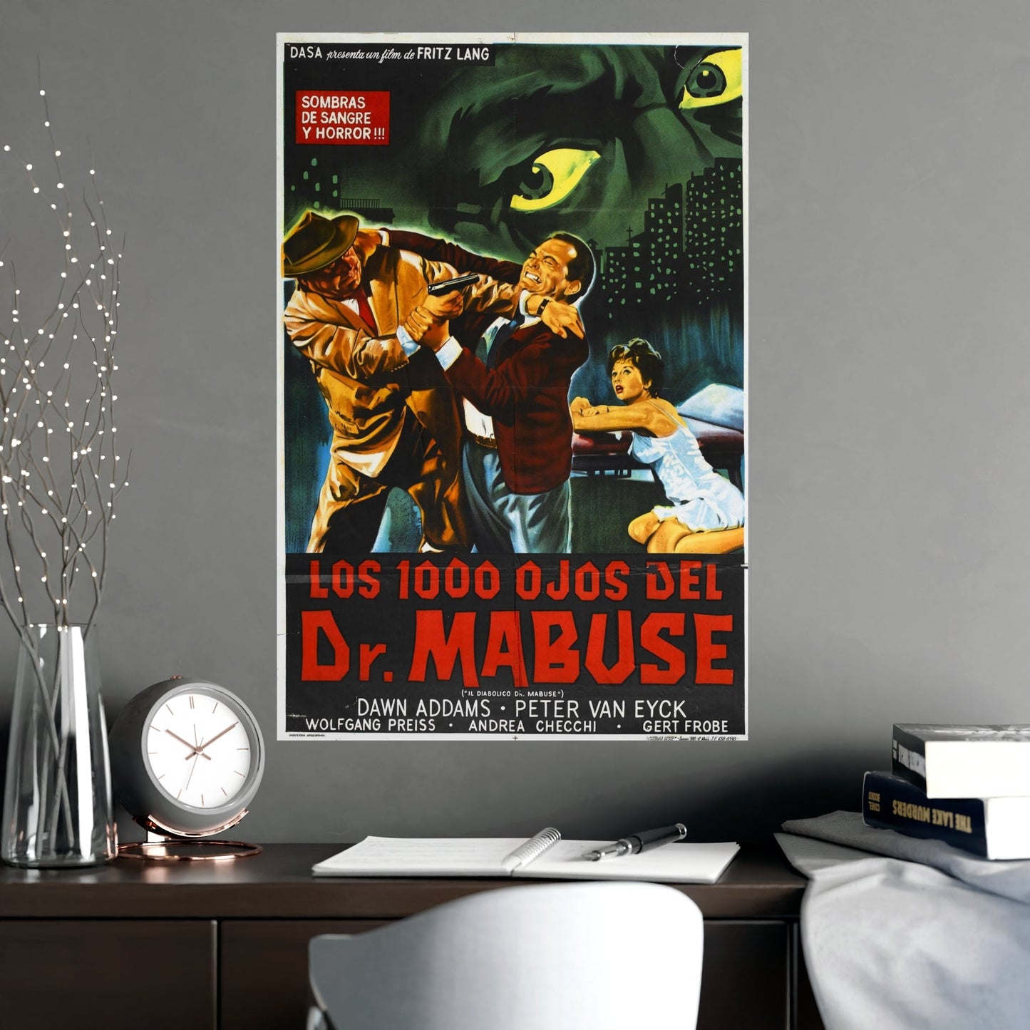 1000 EYES OF DR.MABUSE (2) 1960 - Paper Movie Poster-The Sticker Space