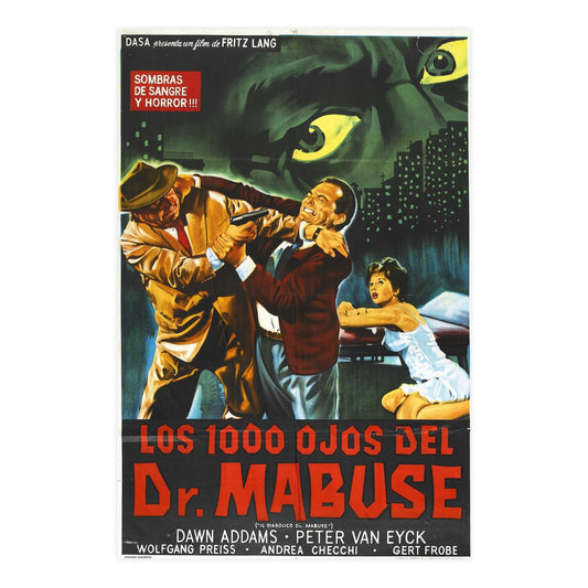 1000 EYES OF DR.MABUSE (2) 1960 - Paper Movie Poster-24″ x 36″ (Vertical)-The Sticker Space