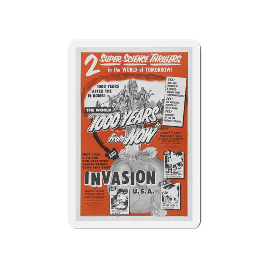 1000 YEARS FROM NOW + INVASION USA 1952 Movie Poster - Die-Cut Magnet-6 × 6"-The Sticker Space