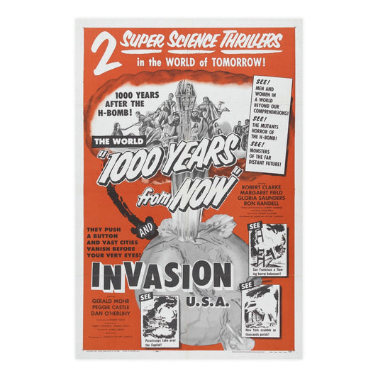 1000 YEARS FROM NOW + INVASION USA 1952 - Paper Movie Poster-24″ x 36″ (Vertical)-The Sticker Space