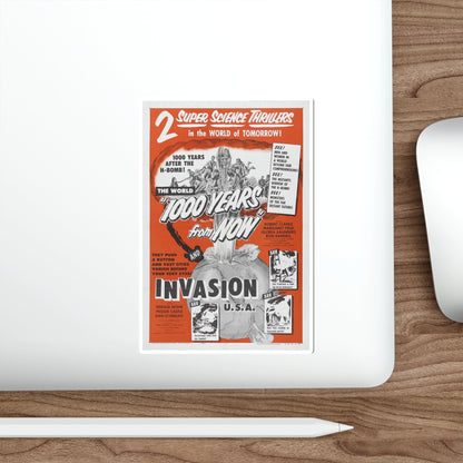 1000 YEARS FROM NOW + INVASION USA 1956 Movie Poster STICKER Vinyl Die-Cut Decal-The Sticker Space
