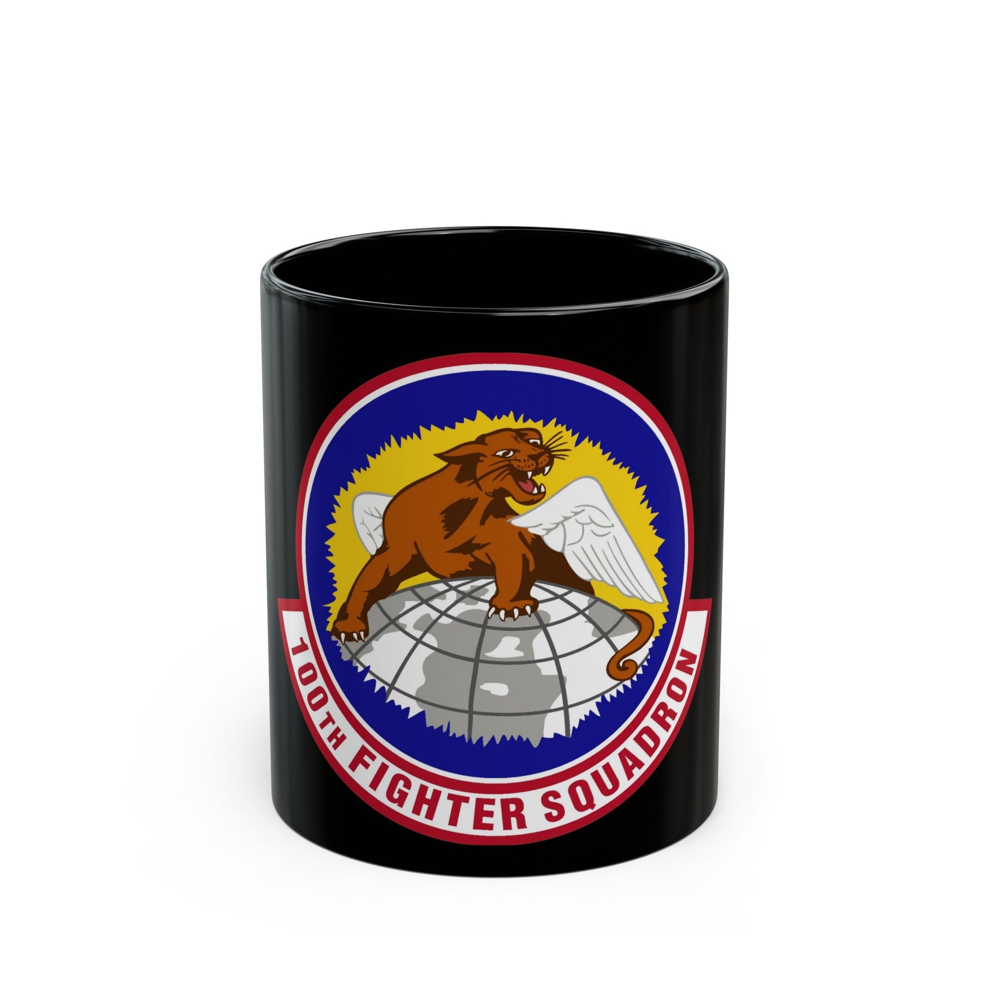 100th Fighter Squadron (U.S. Air Force) Black Coffee Mug-11oz-The Sticker Space