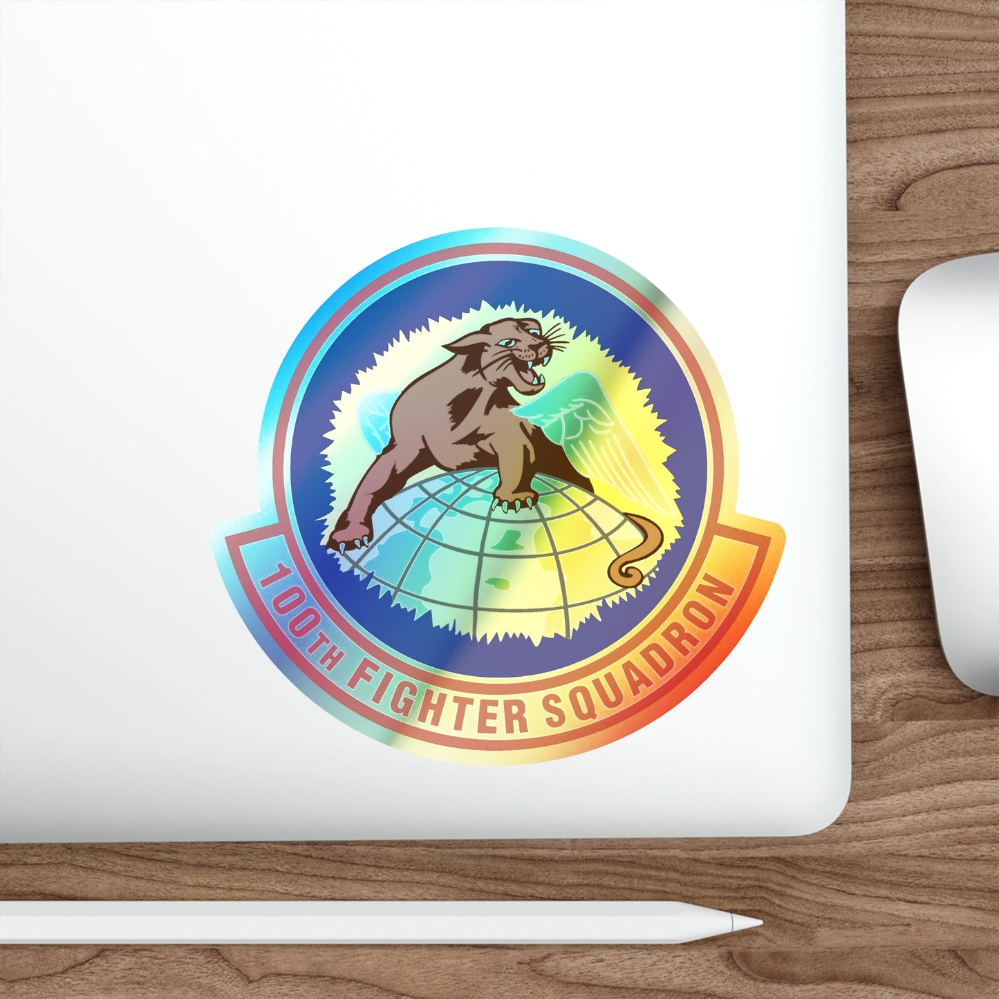 100th Fighter Squadron (U.S. Air Force) Holographic STICKER Die-Cut Vinyl Decal-The Sticker Space