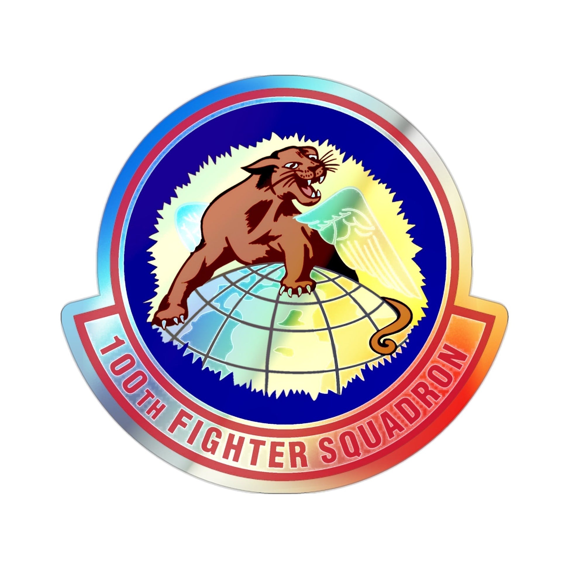 100th Fighter Squadron (U.S. Air Force) Holographic STICKER Die-Cut Vinyl Decal-2 Inch-The Sticker Space