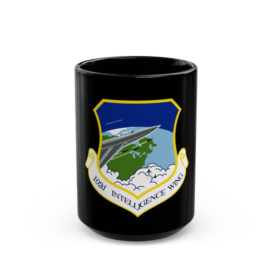 1014px 102nd Intelligence Wing emblem (U.S. Air Force) Black Coffee Mug-15oz-The Sticker Space