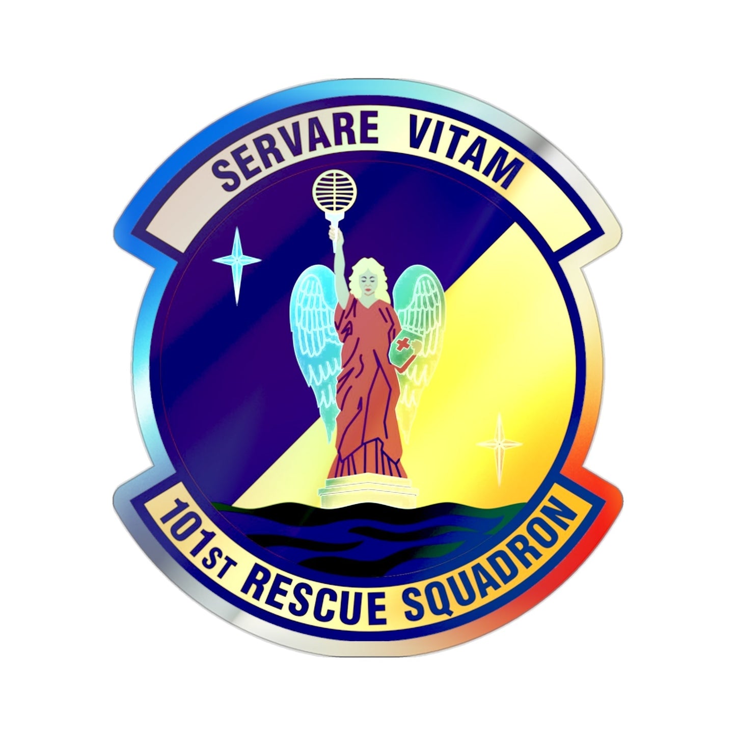 101st Rescue Squadron (U.S. Air Force) Holographic STICKER Die-Cut Vinyl Decal-2 Inch-The Sticker Space