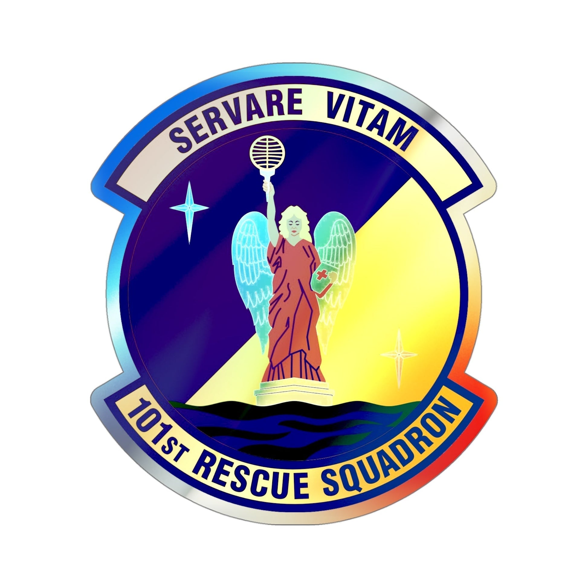 101st Rescue Squadron (U.S. Air Force) Holographic STICKER Die-Cut Vinyl Decal-4 Inch-The Sticker Space
