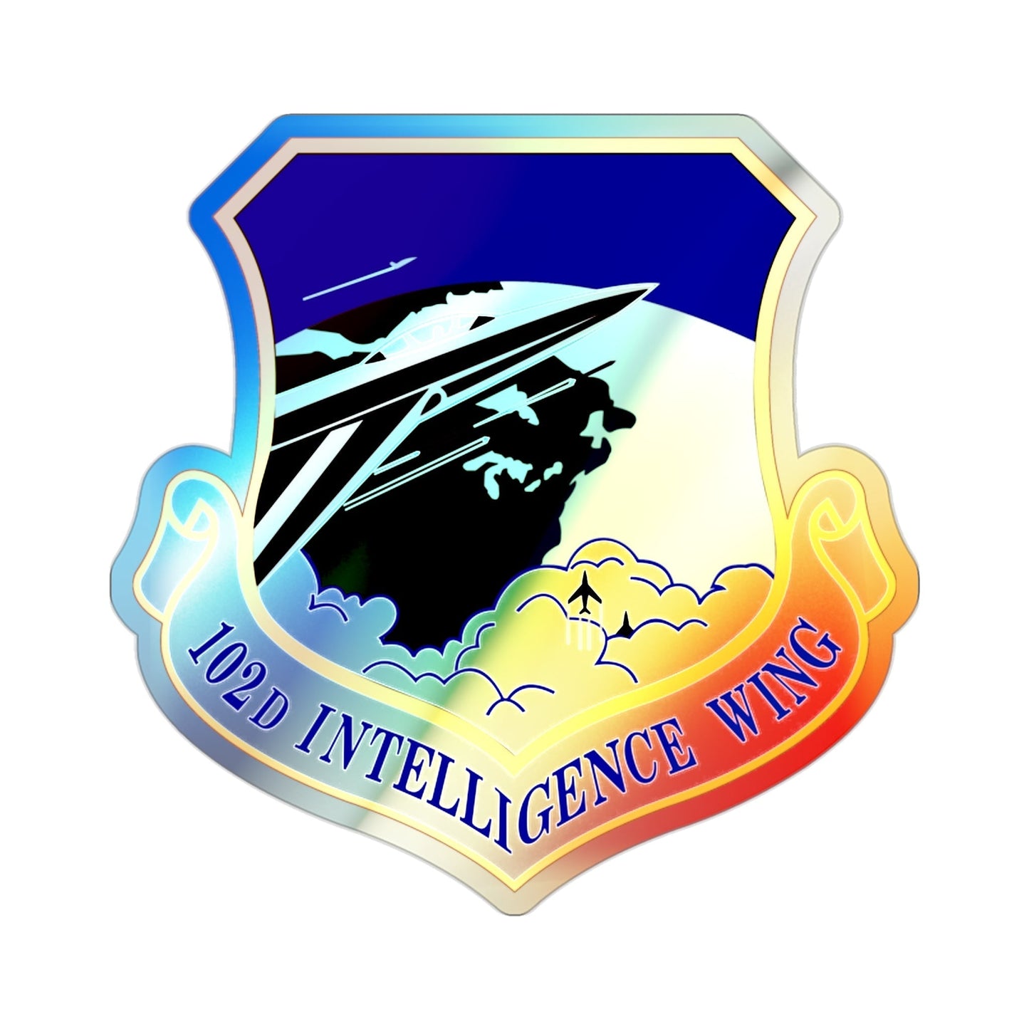 102d Intelligence Wing (U.S. Air Force) Holographic STICKER Die-Cut Vinyl Decal-2 Inch-The Sticker Space