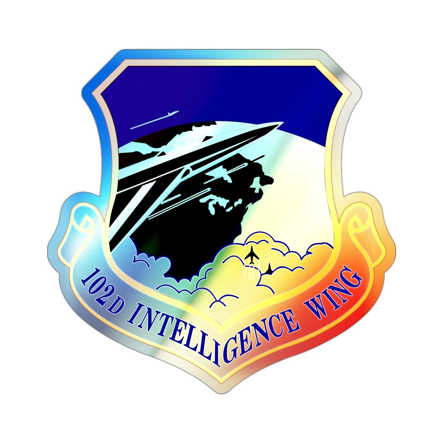 102d Intelligence Wing (U.S. Air Force) Holographic STICKER Die-Cut Vinyl Decal-3 Inch-The Sticker Space