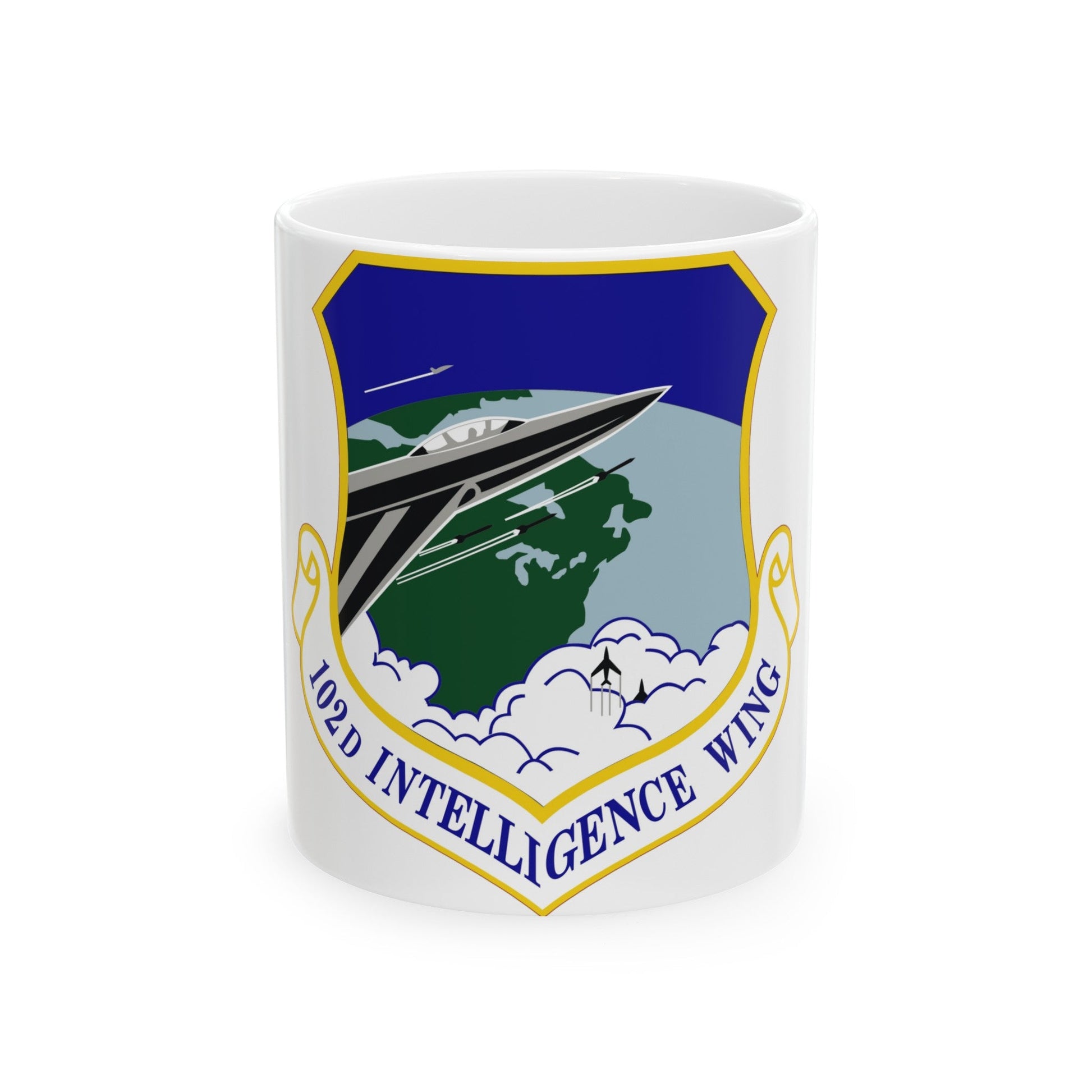 102d Intelligence Wing (U.S. Air Force) White Coffee Mug-11oz-The Sticker Space