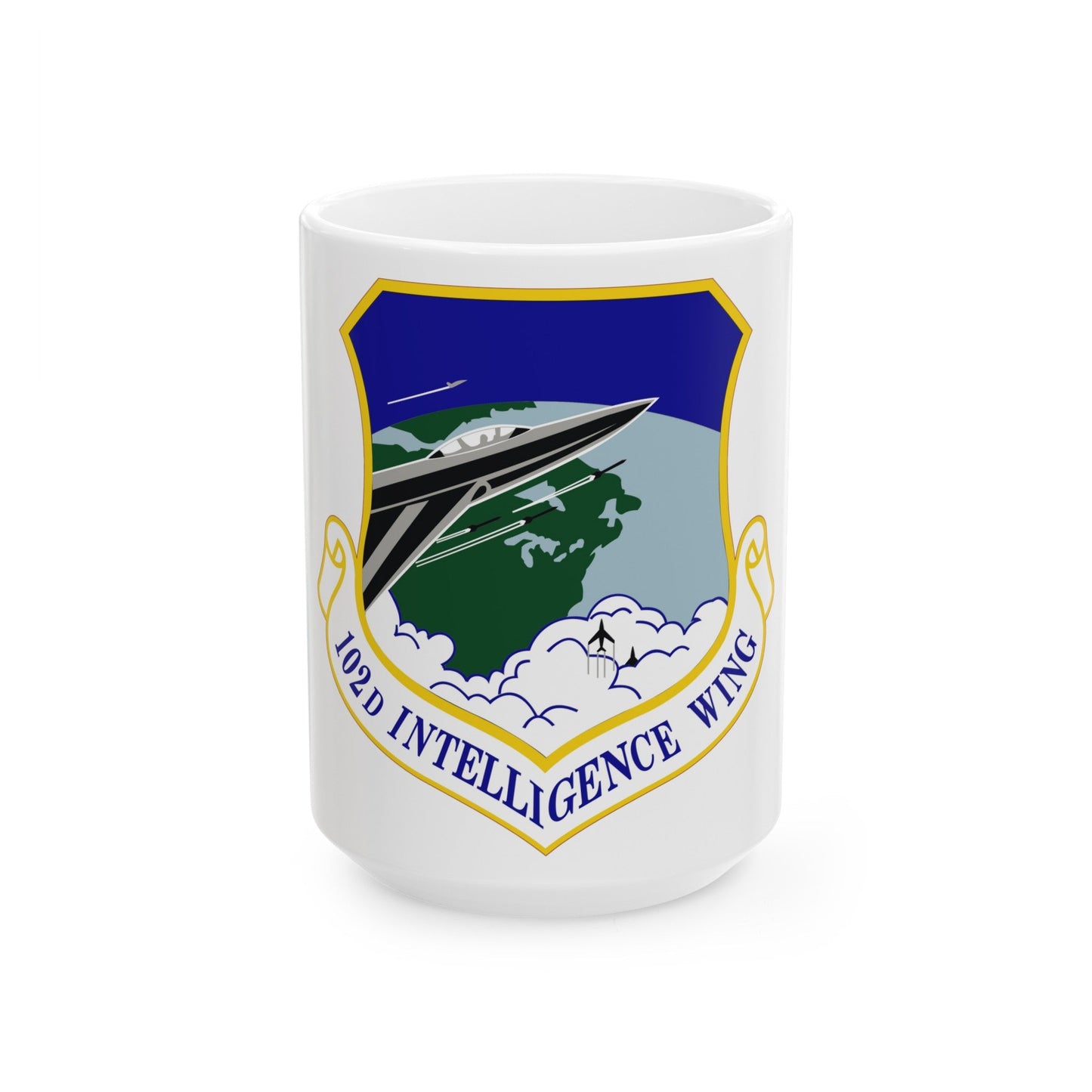 102d Intelligence Wing (U.S. Air Force) White Coffee Mug-15oz-The Sticker Space