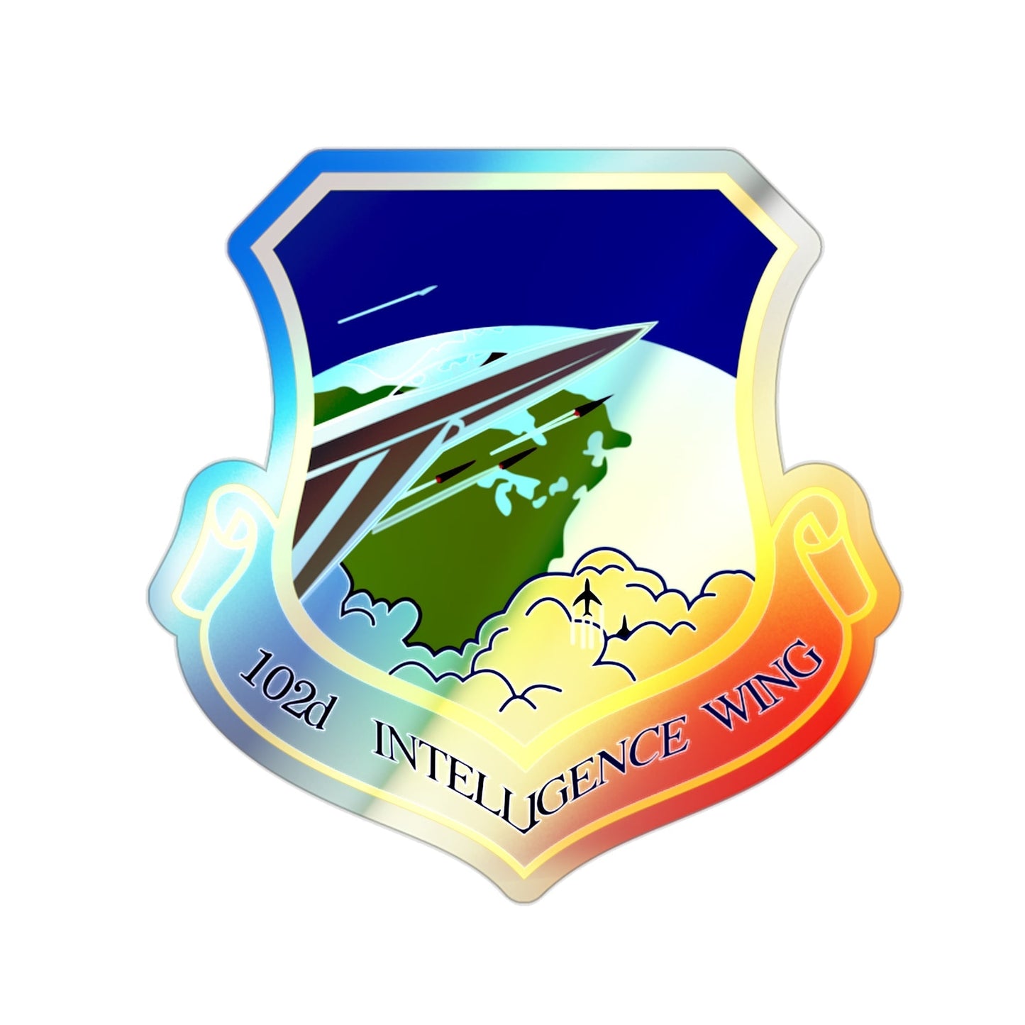 102nd Intelligence Wing (U.S. Air Force) Holographic STICKER Die-Cut Vinyl Decal-2 Inch-The Sticker Space