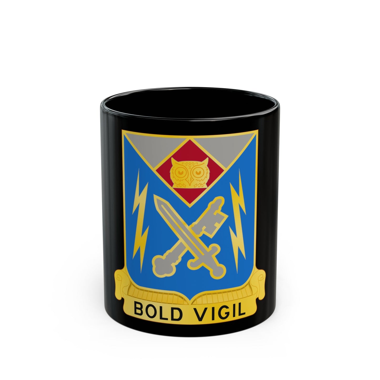 105 Military Intelligence Battalion (U.S. Army) Black Coffee Mug-11oz-The Sticker Space
