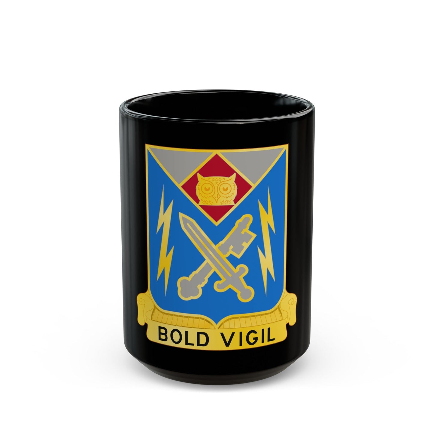 105 Military Intelligence Battalion (U.S. Army) Black Coffee Mug-15oz-The Sticker Space