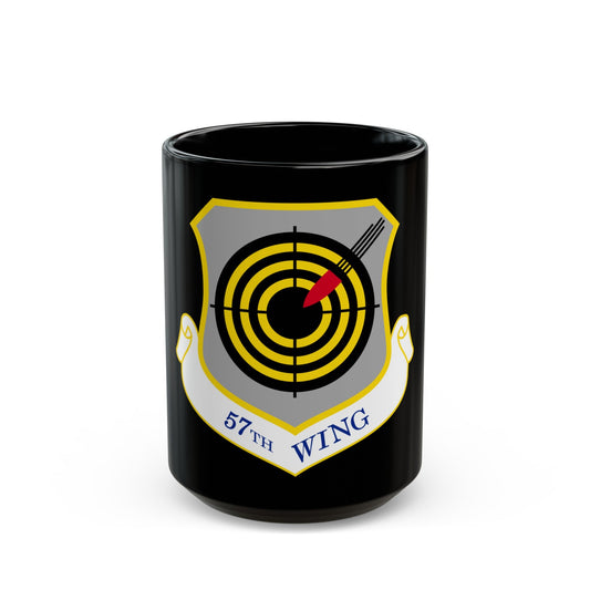 1058px USAF 57th Wing shield (U.S. Air Force) Black Coffee Mug-15oz-The Sticker Space