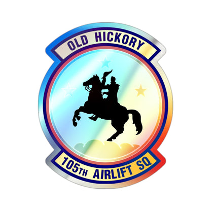 105th Airlift Squadron 2 (U.S. Air Force) Holographic STICKER Die-Cut Vinyl Decal-2 Inch-The Sticker Space