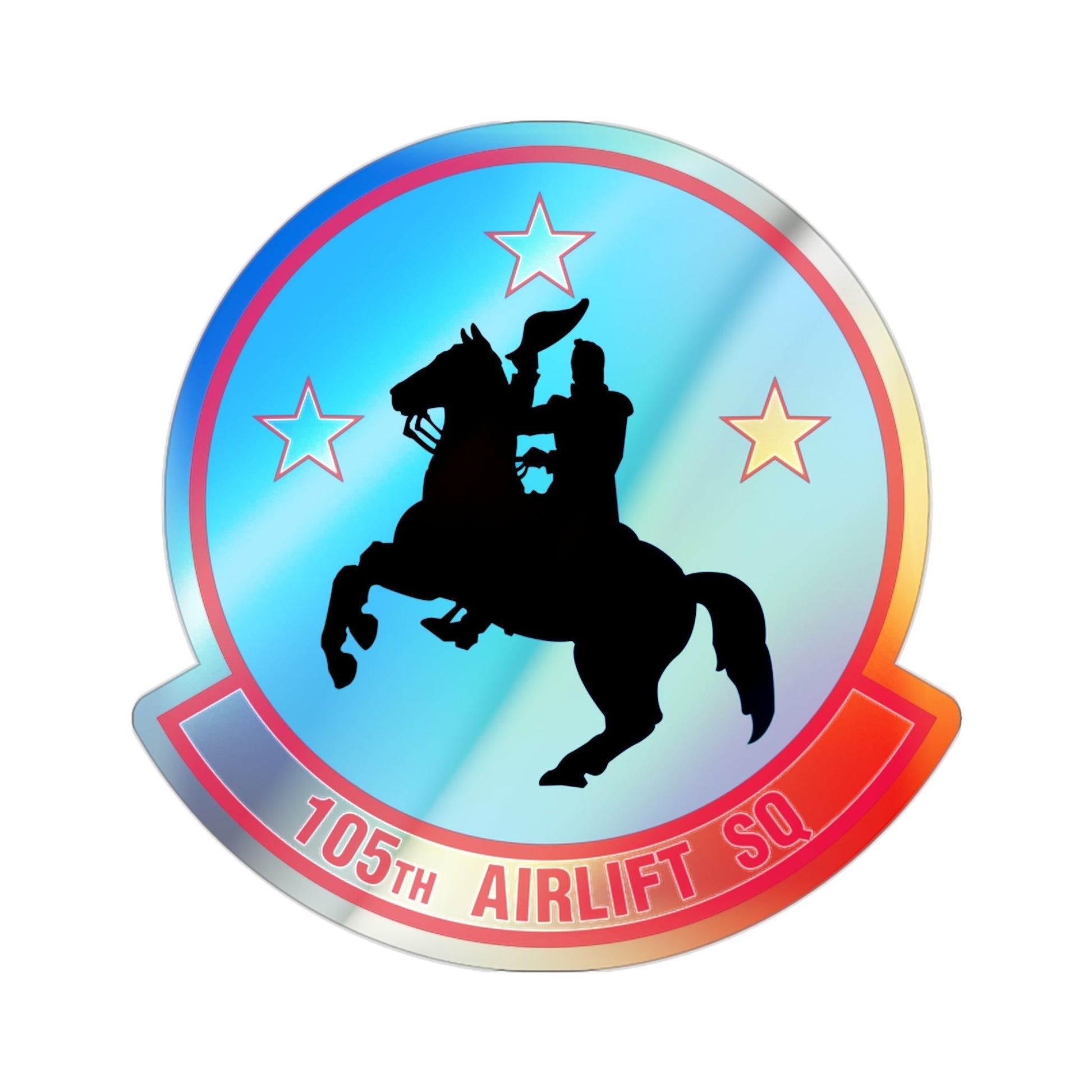 105th Airlift Squadron (U.S. Air Force) Holographic STICKER Die-Cut Vinyl Decal-2 Inch-The Sticker Space