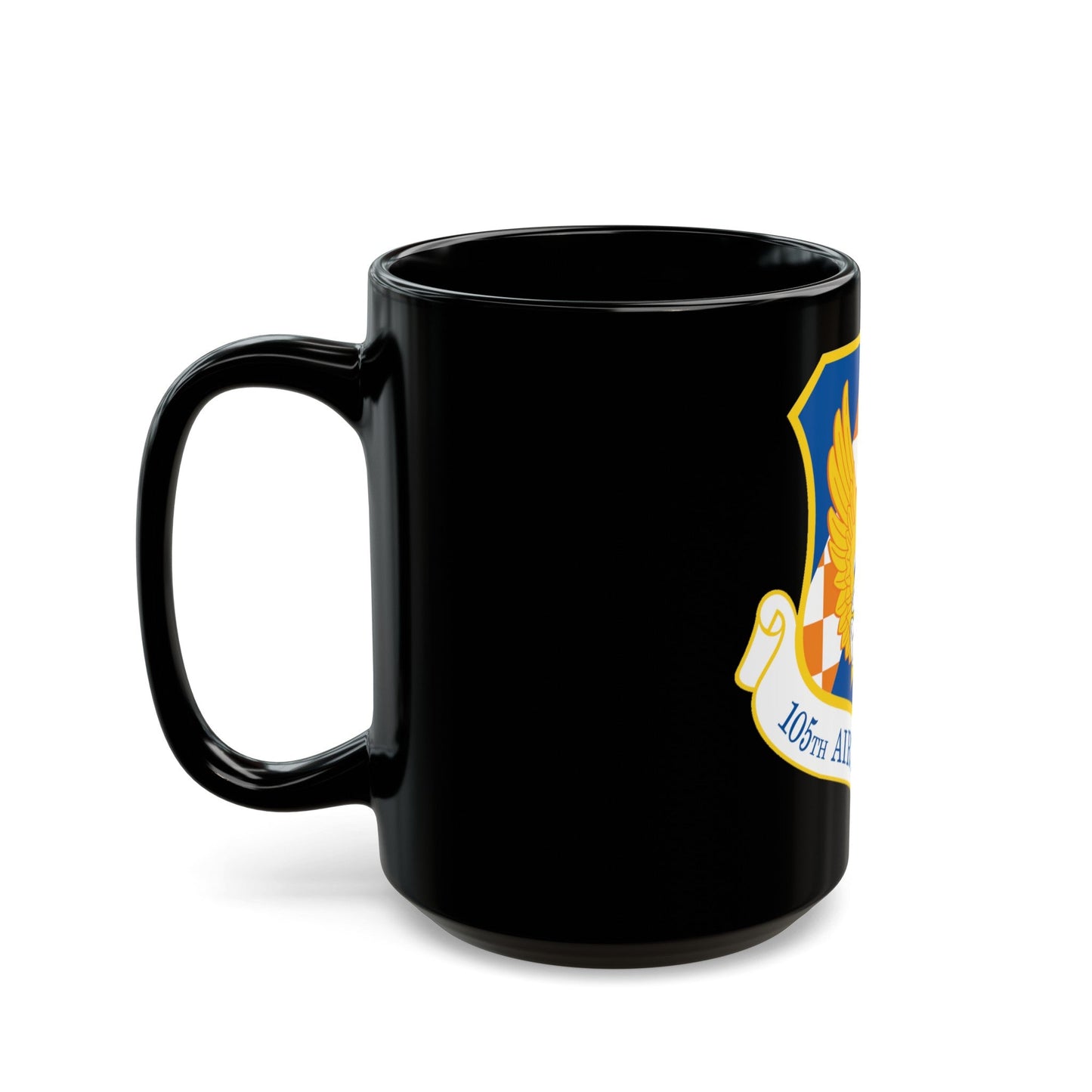 105th Airlift Wing (U.S. Air Force) Black Coffee Mug-The Sticker Space