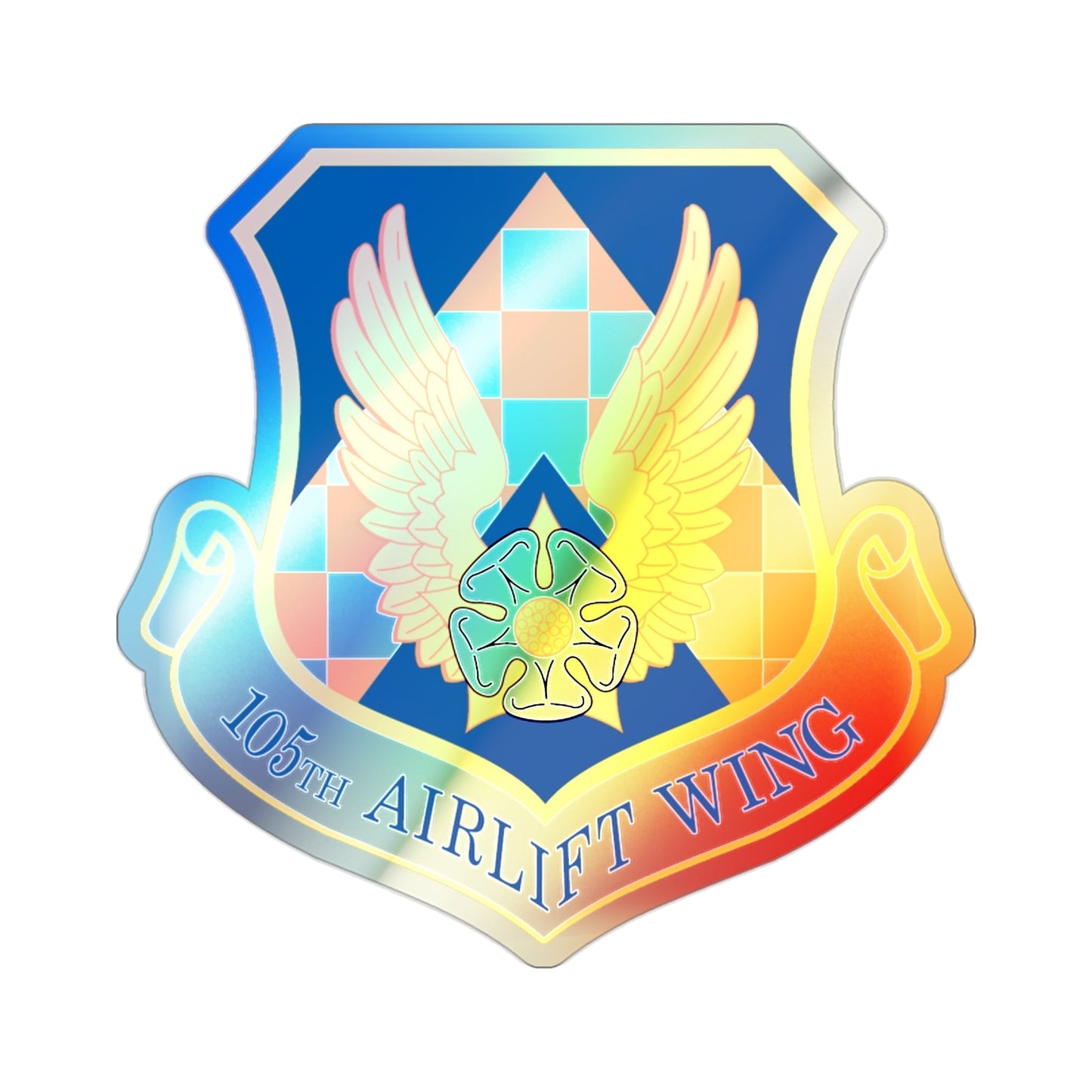 105th Airlift Wing (U.S. Air Force) Holographic STICKER Die-Cut Vinyl Decal-2 Inch-The Sticker Space