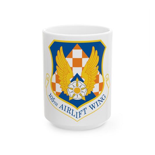 105th Airlift Wing (U.S. Air Force) White Coffee Mug-15oz-The Sticker Space