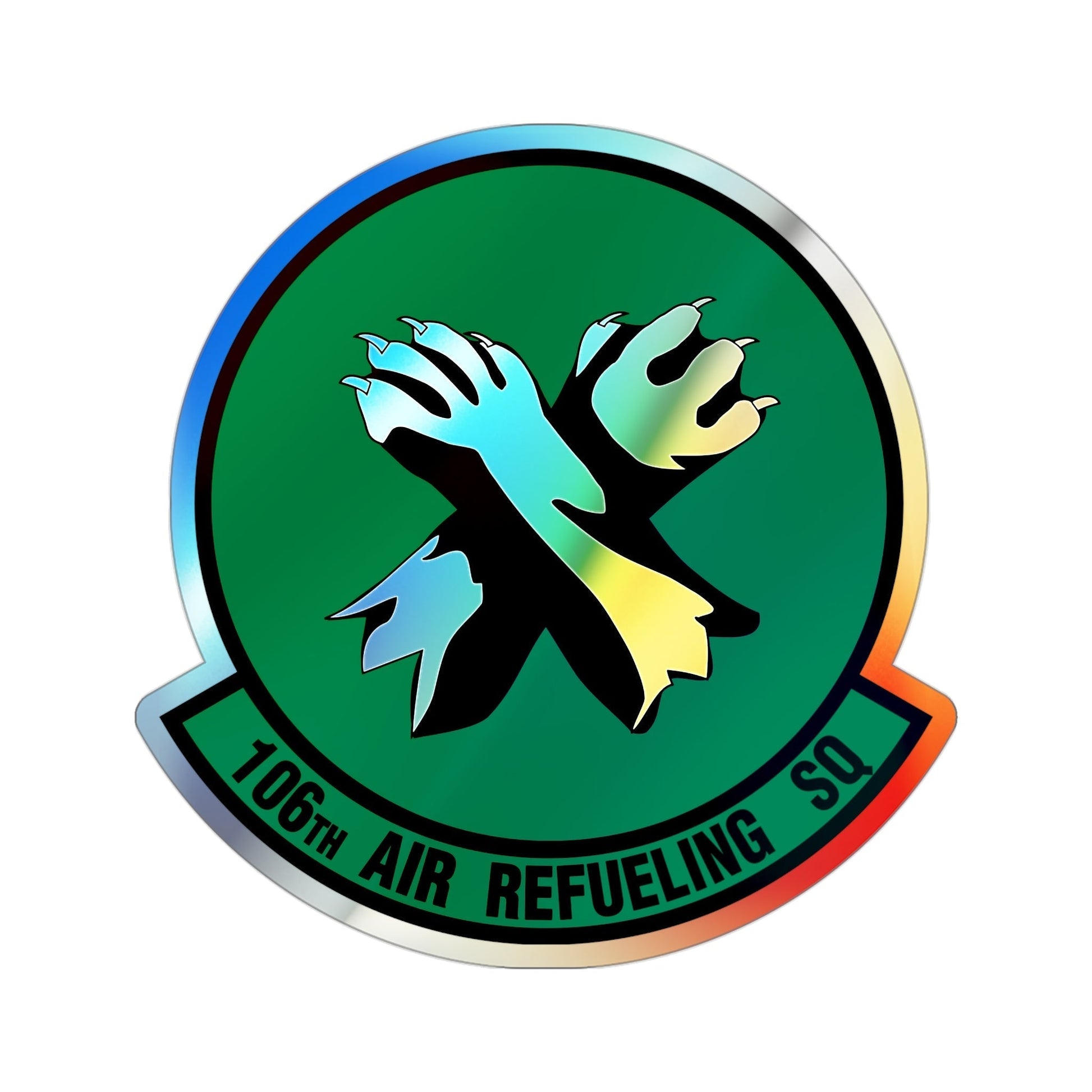 106th Air Refueling Squadron (U.S. Air Force) Holographic STICKER Die-Cut Vinyl Decal-3 Inch-The Sticker Space