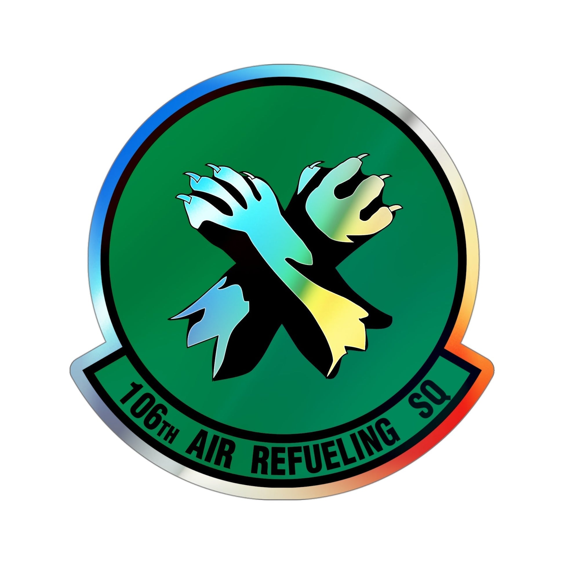 106th Air Refueling Squadron (U.S. Air Force) Holographic STICKER Die-Cut Vinyl Decal-4 Inch-The Sticker Space
