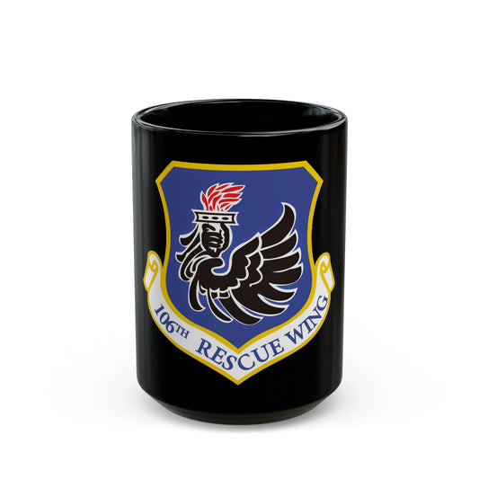 106th Rescue Wing logo 2 (U.S. Air Force) Black Coffee Mug-15oz-The Sticker Space