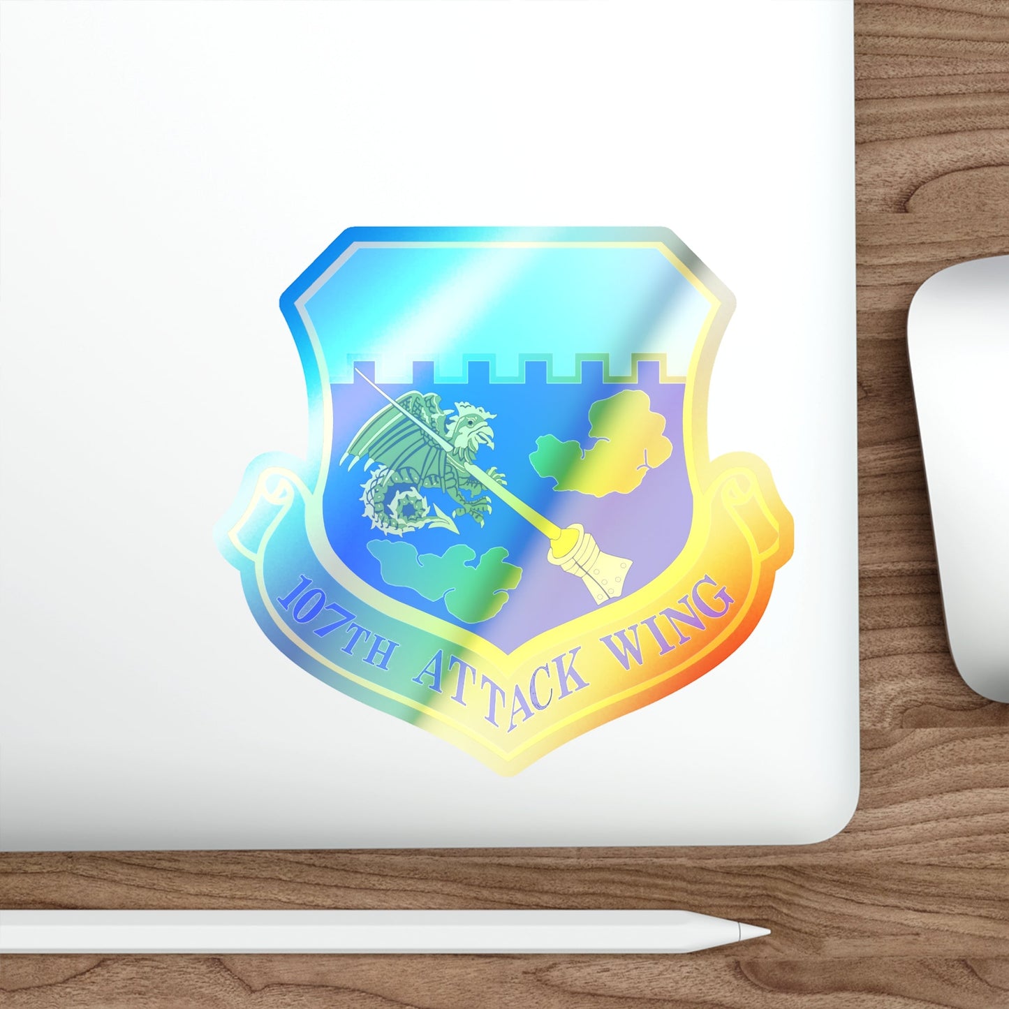 107th Attack Wing (U.S. Air Force) Holographic STICKER Die-Cut Vinyl Decal-The Sticker Space