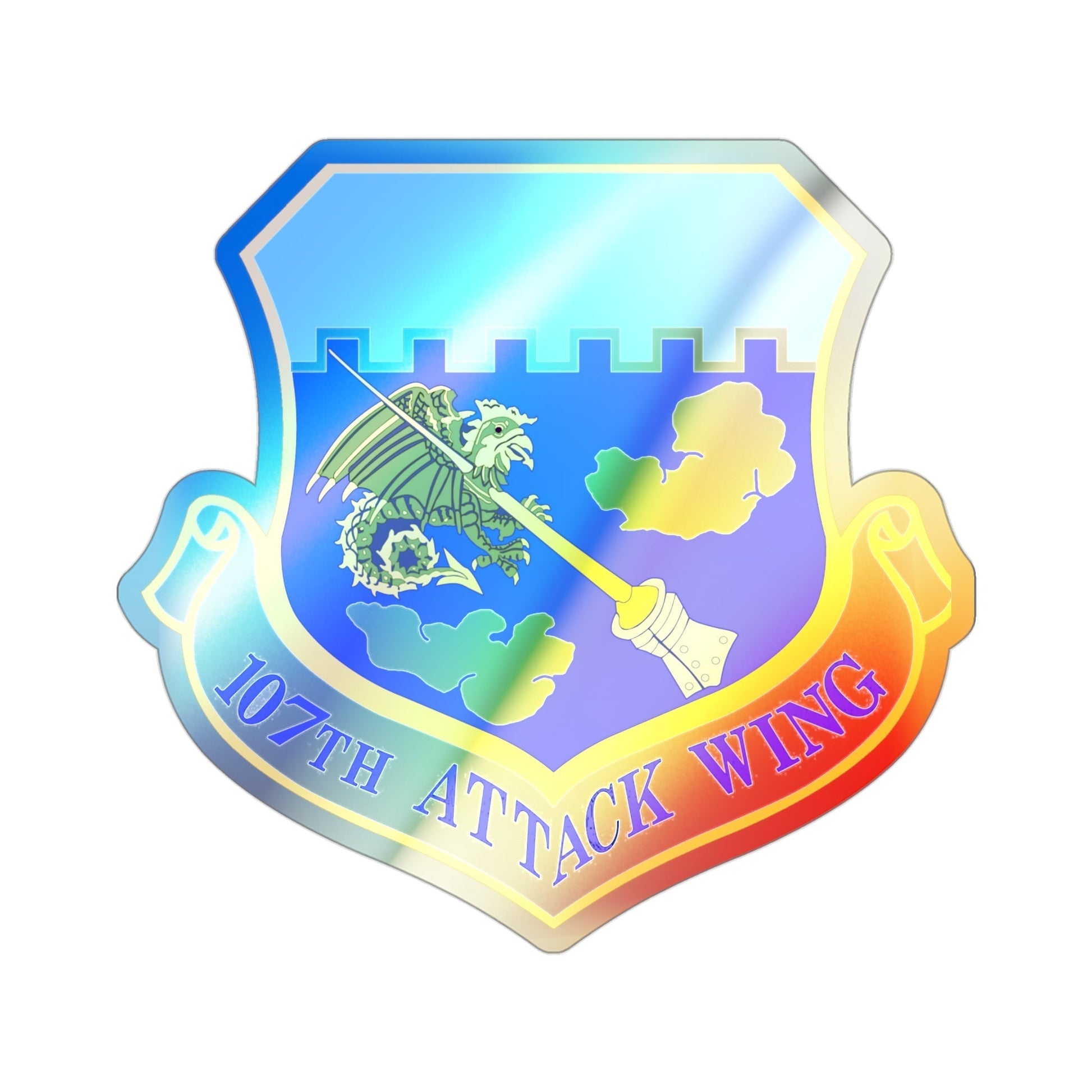 107th Attack Wing (U.S. Air Force) Holographic STICKER Die-Cut Vinyl Decal-3 Inch-The Sticker Space