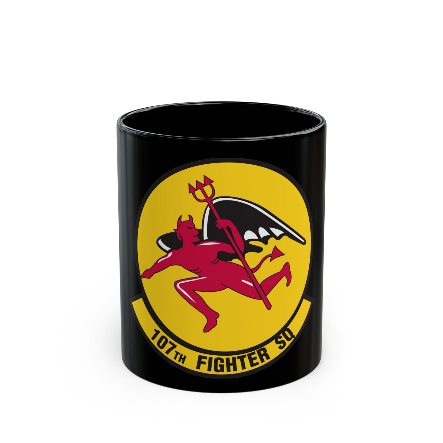 107th Fighter Squadron (U.S. Air Force) Black Coffee Mug-11oz-The Sticker Space