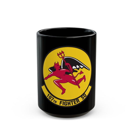 107th Fighter Squadron (U.S. Air Force) Black Coffee Mug-15oz-The Sticker Space