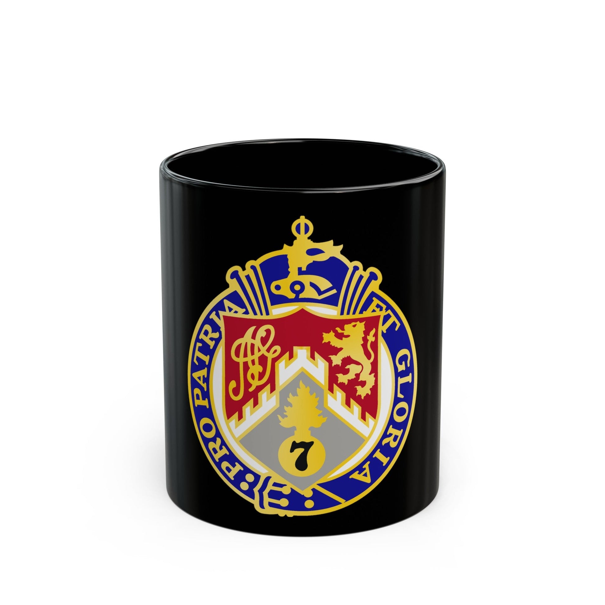 107th Infantry Regiment (U.S. Army) Black Coffee Mug-11oz-The Sticker Space