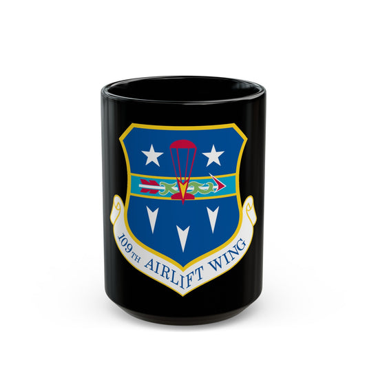 109th Airlift Wing (U.S. Air Force) Black Coffee Mug-15oz-The Sticker Space
