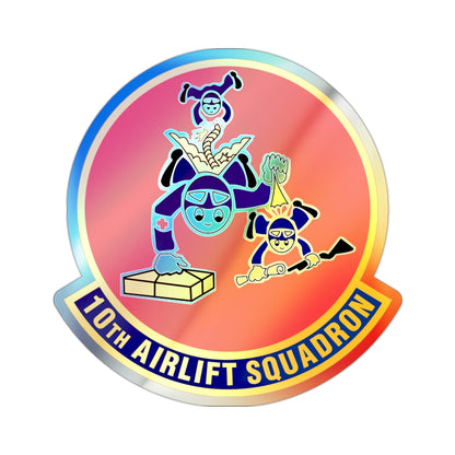 10th Airlift Squadron 2 (U.S. Air Force) Holographic STICKER Die-Cut Vinyl Decal-2 Inch-The Sticker Space