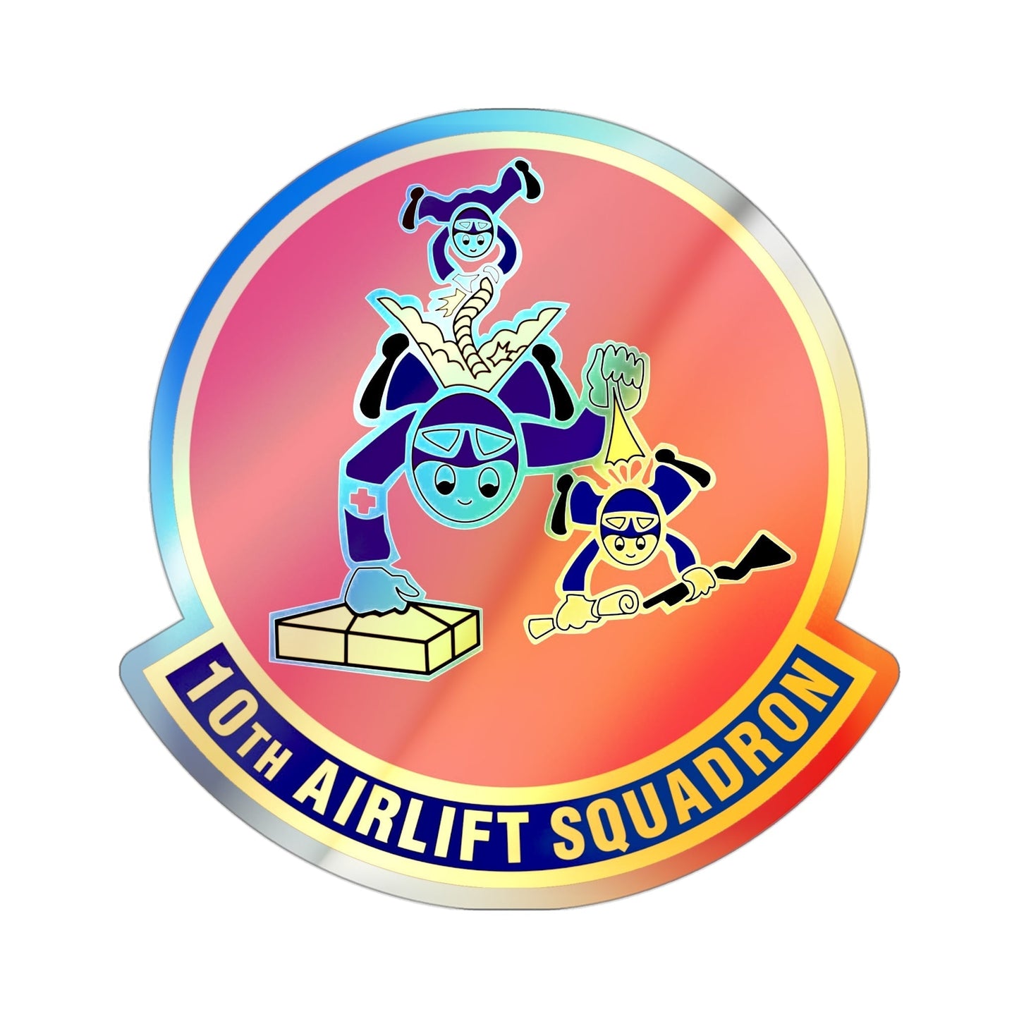 10th Airlift Squadron 2 (U.S. Air Force) Holographic STICKER Die-Cut Vinyl Decal-3 Inch-The Sticker Space