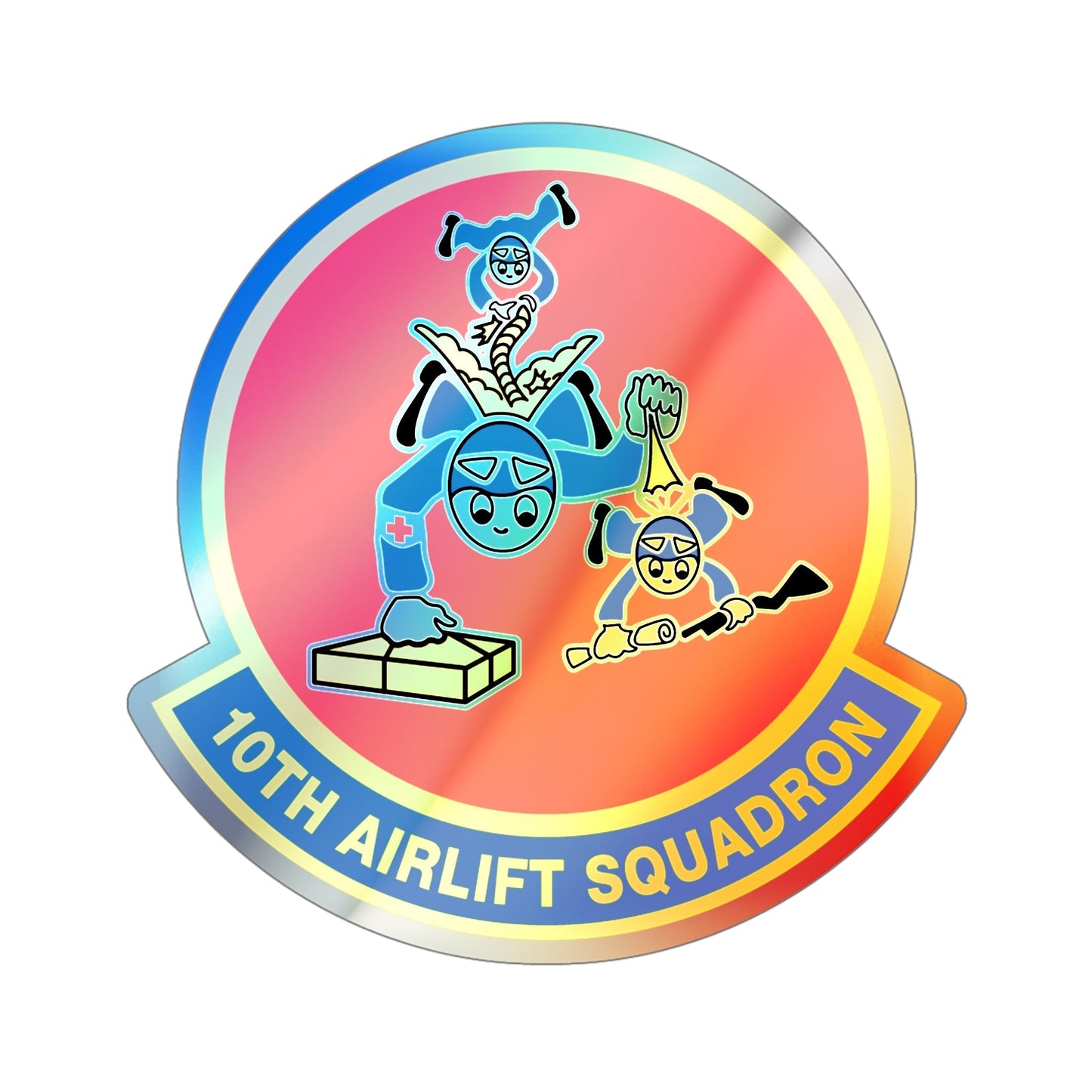 10th Airlift Squadron (U.S. Air Force) Holographic STICKER Die-Cut Vinyl Decal-5 Inch-The Sticker Space