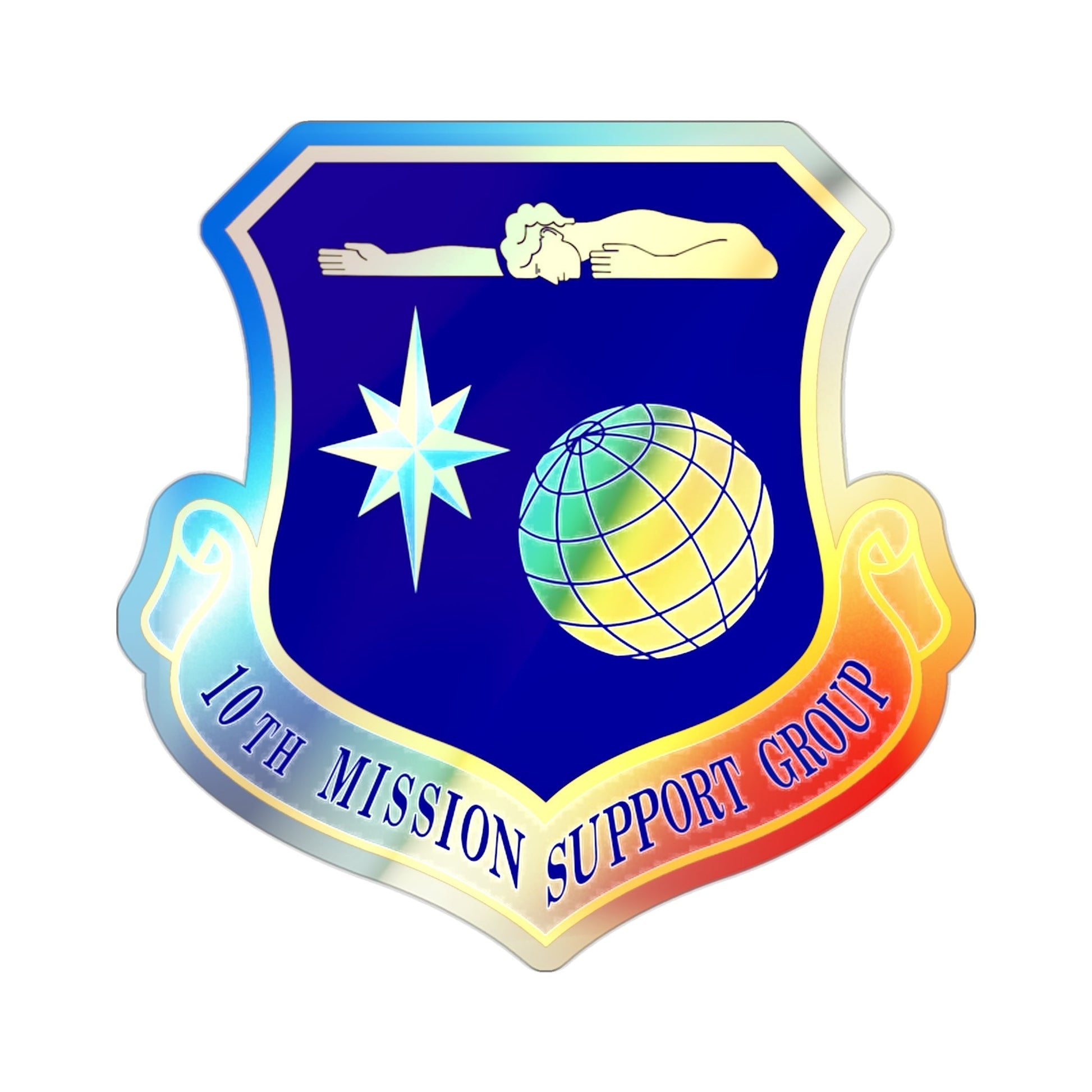 10th Mission Support Group (U.S. Air Force) Holographic STICKER Die-Cut Vinyl Decal-2 Inch-The Sticker Space