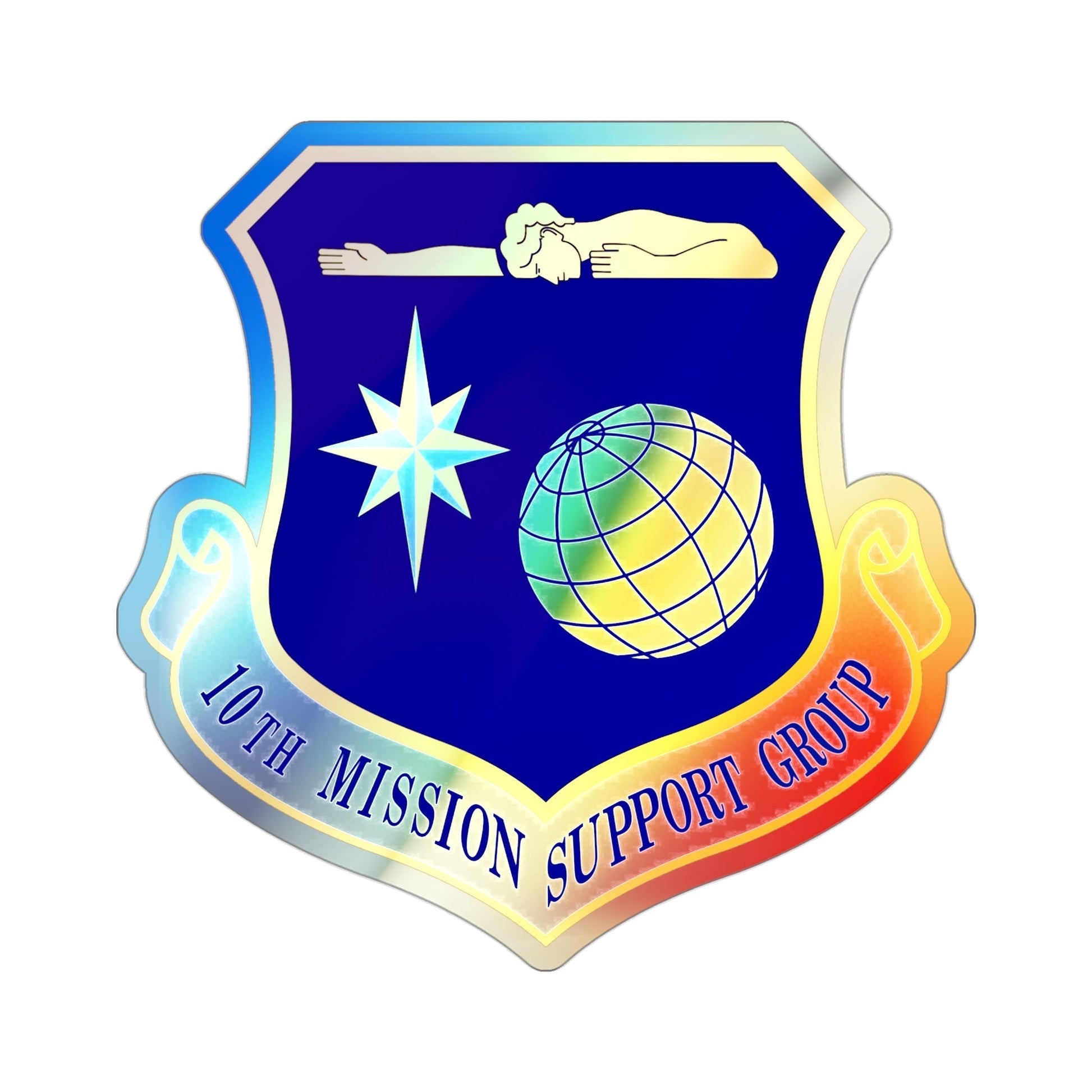 10th Mission Support Group (U.S. Air Force) Holographic STICKER Die-Cut Vinyl Decal-3 Inch-The Sticker Space