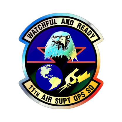 11 Air Support Operations Squadron ACC (U.S. Air Force) Holographic STICKER Die-Cut Vinyl Decal-2 Inch-The Sticker Space