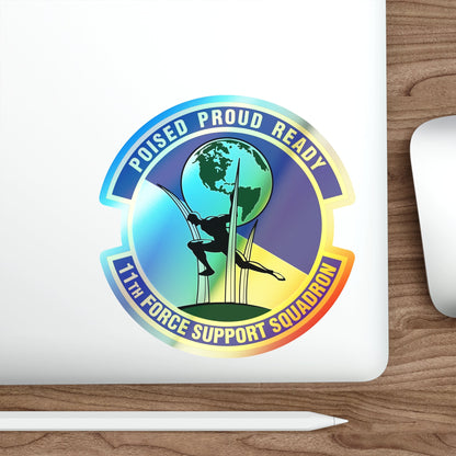 11 Force Support Squadron USAF (U.S. Air Force) Holographic STICKER Die-Cut Vinyl Decal-The Sticker Space