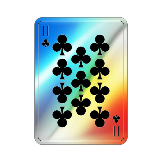 11 of Clubs Playing Card Holographic STICKER Die-Cut Vinyl Decal-6 Inch-The Sticker Space